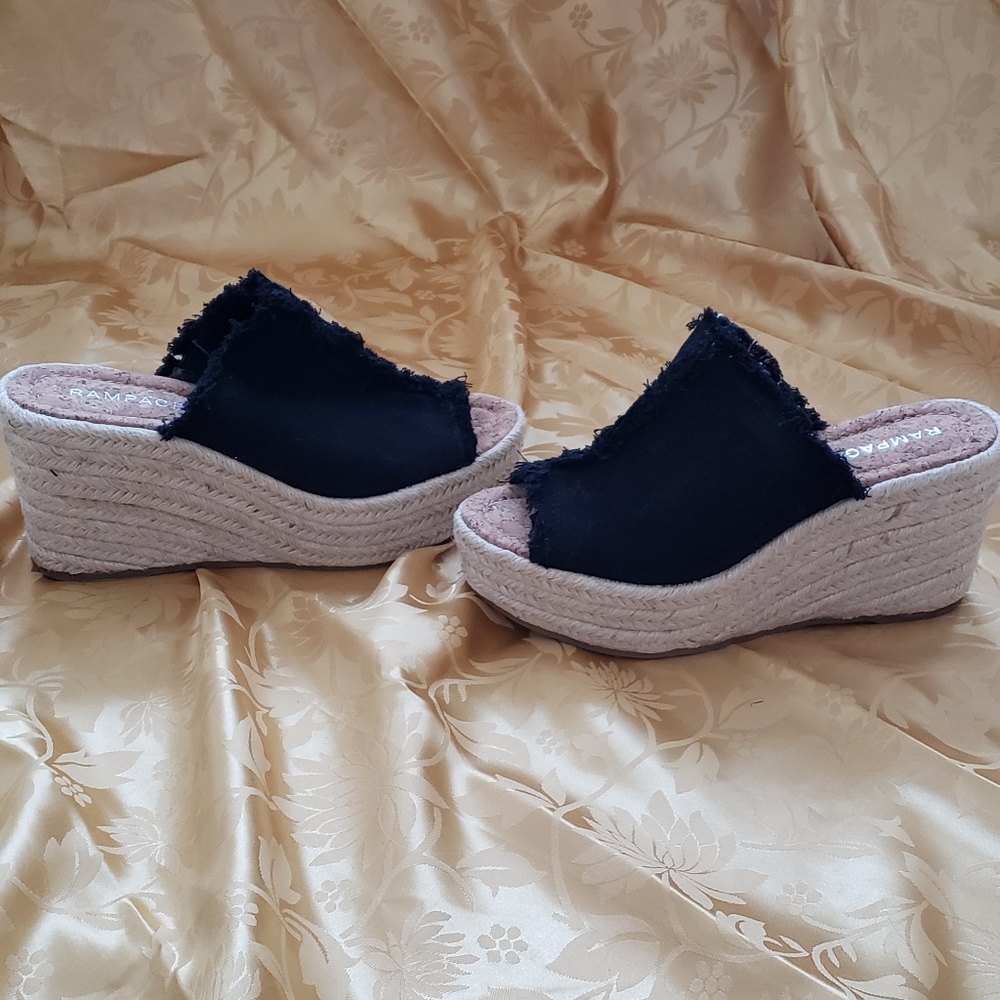 Rampage wedge heeled slip on sandals